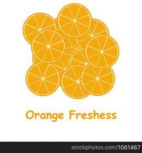 Orange fereshess icons background. Vector food fresh illustration