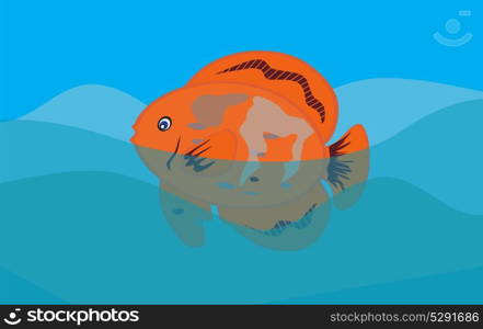 Orange Fish in Sea Background. Vector Illustration.. Orange Fish in Sea Background. Vector Illustration. EPS10