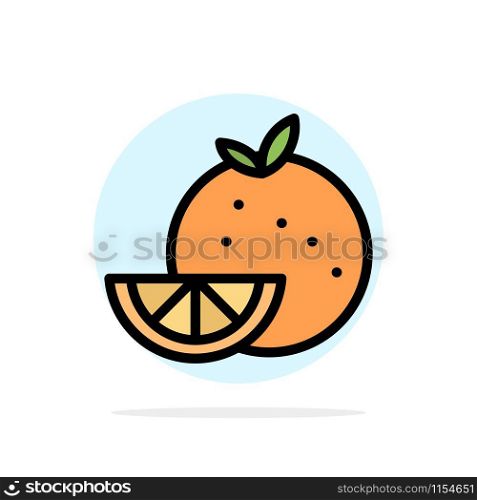 Orange, Food, Fruit, Madrigal Abstract Circle Background Flat color Icon