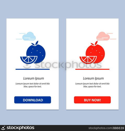 Orange, Food, Fruit, Madrigal Blue and Red Download and Buy Now web Widget Card Template