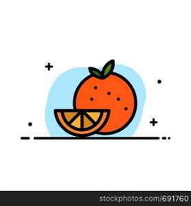 Orange, Food, Fruit, Madrigal Business Flat Line Filled Icon Vector Banner Template