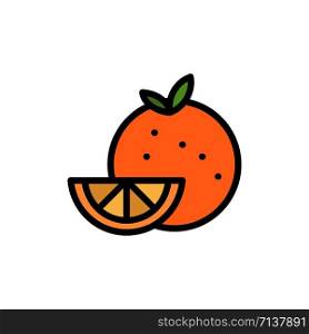 Orange, Food, Fruit, Madrigal Flat Color Icon. Vector icon banner Template