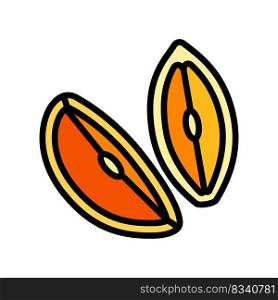 orange fresh cut slice color icon vector. orange fresh cut slice sign. isolated symbol illustration. orange fresh cut slice color icon vector illustration