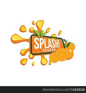 Orange Fruit Fresh Splash Juice Drink Square Label