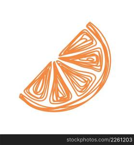Orange fruit. Hand drawn vector illustration. Pen or marker doodle sketch.