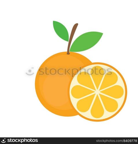 Orange fruit icon template vector design