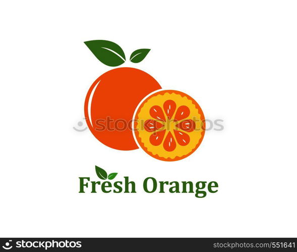 orange fruit icon vector logo illustration template