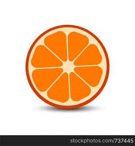 Orange fruit in flat designe. Half orange