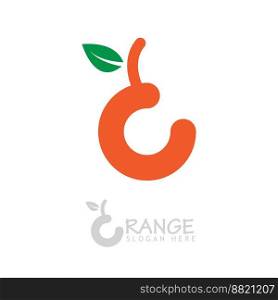 orange fruit logo design