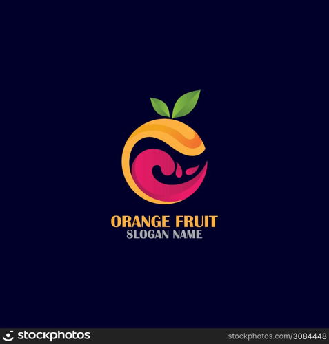 Orange Fruit logo design concept vector, Orange logo template illustration