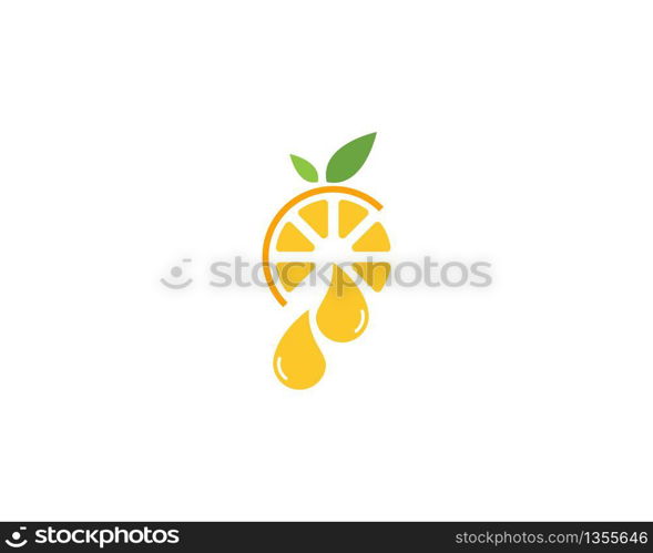 Orange fruit logo design template