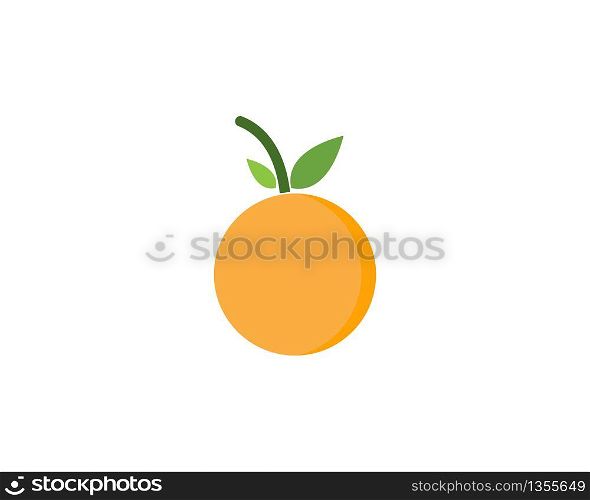 Orange fruit logo design template