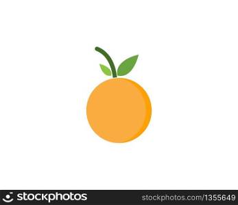 Orange fruit logo design template