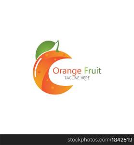 Orange fruit logo design Vector icon illustration design