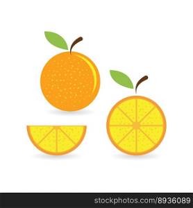 Orange fruit logo Vector illustration flat design template
