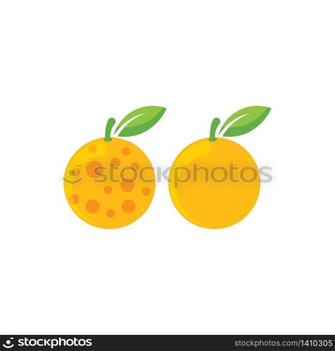 Orange fruit logo Vector illustration template