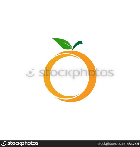 Orange fruit logo Vector illustration template