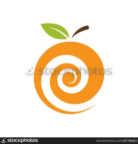 Orange fruit logo Vector illustration template