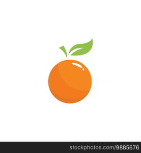 Orange fruit logo Vector illustration template