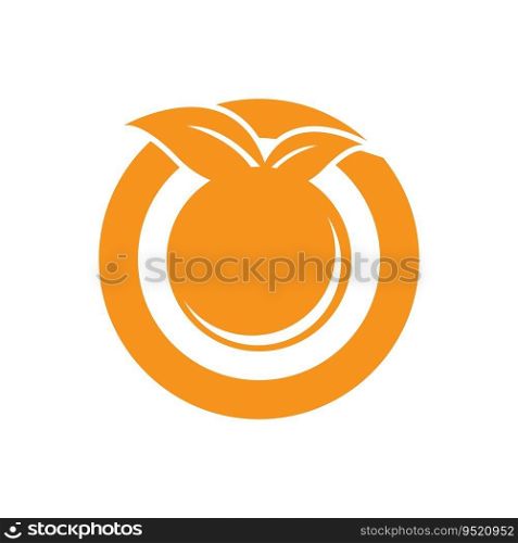 Orange fruit logo Vector illustration template design