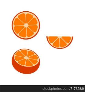 Orange fruit orange color isolated on white background. Orange fruit in flat design. Eps10. Orange fruit orange color isolated on white background. Orange fruit in flat design