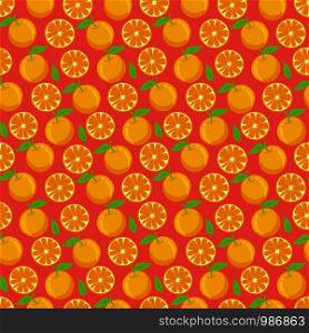 Orange fruit seamless pattern background. Vector illustration.