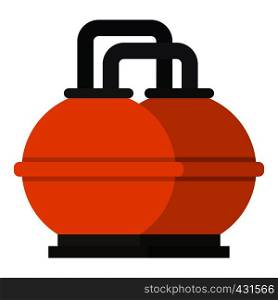 Orange fuel storage tank icon flat isolated on white background vector illustration. Orange fuel storage tank icon isolated