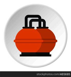 Orange fuel storage tank icon in flat circle isolated on white background vector illustration for web. Orange fuel storage tank icon circle