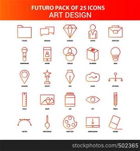 Orange Futuro 25 Art and Design Icon Set