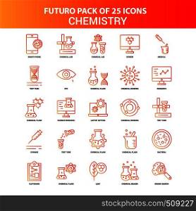 Orange Futuro 25 Chemistry Icon Set
