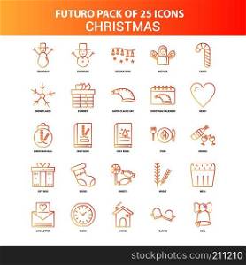 Orange Futuro 25 Christmas Icon Set