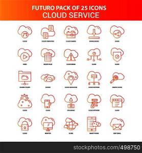 Orange Futuro 25 Cloud Service Icon Set