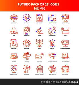 Orange Futuro 25 GDPR Icon Set