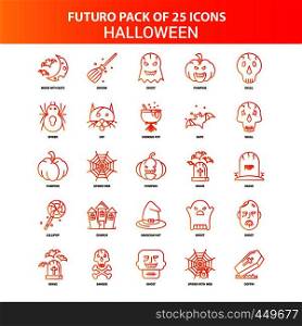 Orange Futuro 25 Halloween Icon Set