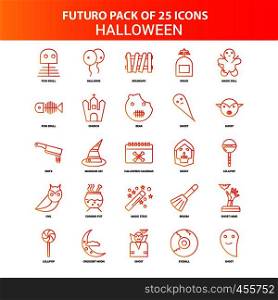 Orange Futuro 25 Halloween Icon Set