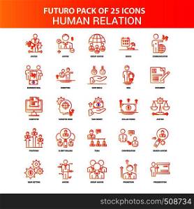 Orange Futuro 25 Human Relation Icon Set