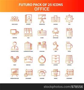 Orange Futuro 25 Office Icon Set