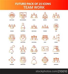Orange Futuro 25 Team Work Icon Set