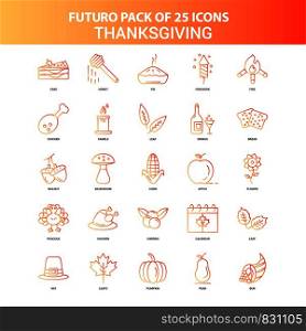 Orange Futuro 25 Thanksgiving Icon Set