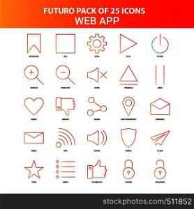Orange Futuro 25 Web App Icon Set