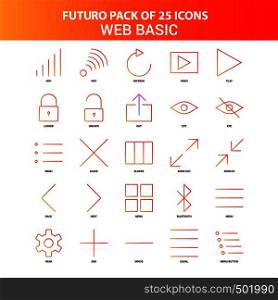 Orange Futuro 25 Web Basic Icon Set
