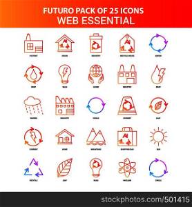 Orange Futuro 25 Web Essential Icon Set