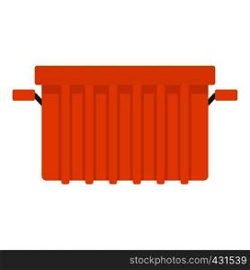 Orange garbage tank icon flat isolated on white background vector illustration. Orange garbage tank icon isolated