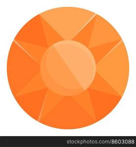 Orange gem icon cartoon vector. Shiny crystal. Color jewel. Orange gem icon cartoon vector. Shiny crystal