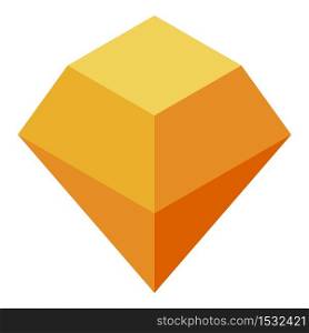 Orange gem rock icon. Isometric of orange gem rock vector icon for web design isolated on white background. Orange gem rock icon, isometric style