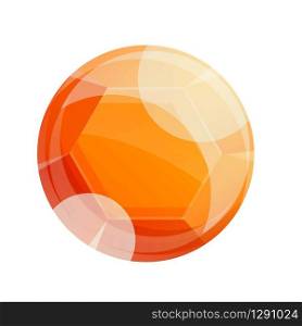 Orange gemstone icon. Cartoon of orange gemstone vector icon for web design isolated on white background. Orange gemstone icon, cartoon style