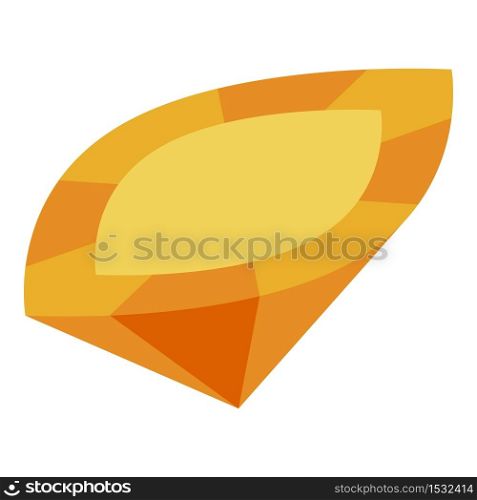 Orange gemstone icon. Isometric of orange gemstone vector icon for web design isolated on white background. Orange gemstone icon, isometric style