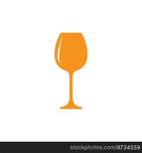 Orange goblet glass icon Royalty Free Vector Image