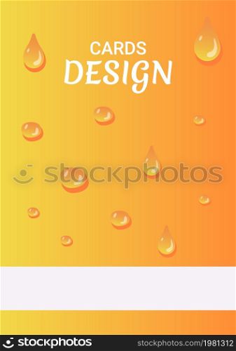 Orange gradient vector card design template. Poster with flat illustrations and copy space for text. Postcard with simple background, promo placard. Advertising one page invitation. Orange gradient vector card design template