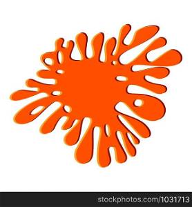 Orange gum splash icon. Cartoon of orange gum splash vector icon for web design isolated on white background. Orange gum splash icon, cartoon style